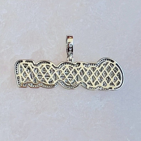 Hip Hop Iced Sexy Queen Pendant 925 Silver Rhodium Plated - Picture 3 of 6